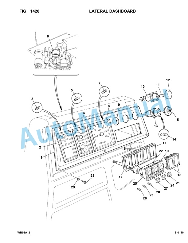 Komatsu WB98A-2 Backhoe Loader Parts Manual WB98F20001-UP-2