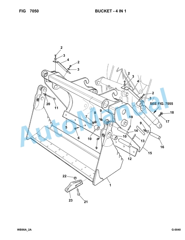Komatsu WB98A-2 Backhoe Loader Parts Manual WB98F20365-UP-5