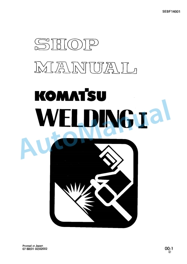Komatsu Welding I Shop Manual SEBF14001