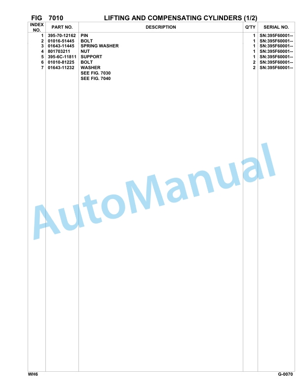Komatsu WH609-1, WH613-1 Parts Manual 395F60001-UP-5
