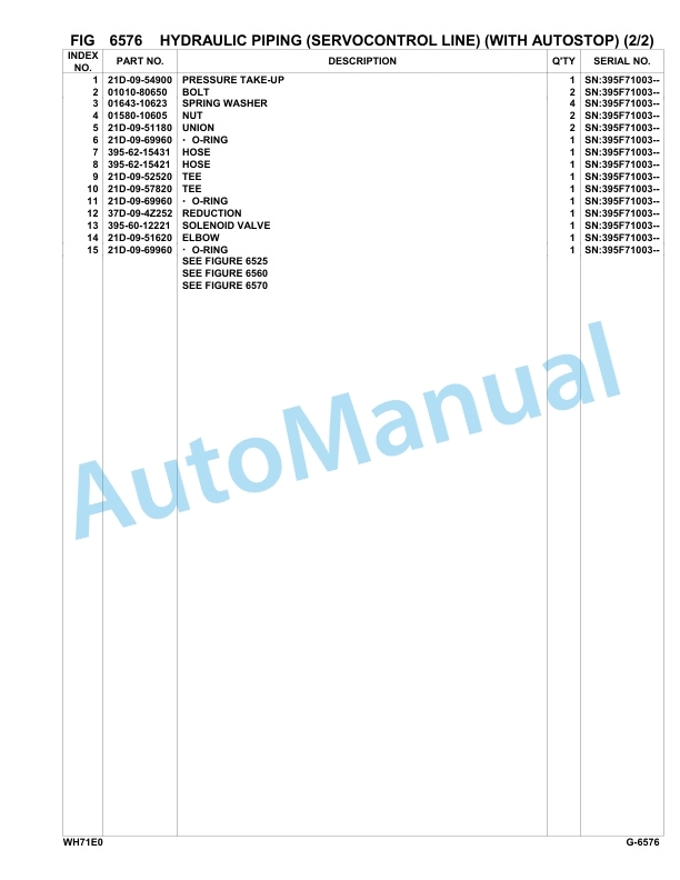 Komatsu WH713-1E0, WH714H-1E0, WH716-1E0 Parts Manual 395F71003-UP-4