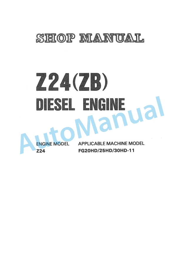 Komatsu Z24(ZB) Diesel Engine Shop Manual