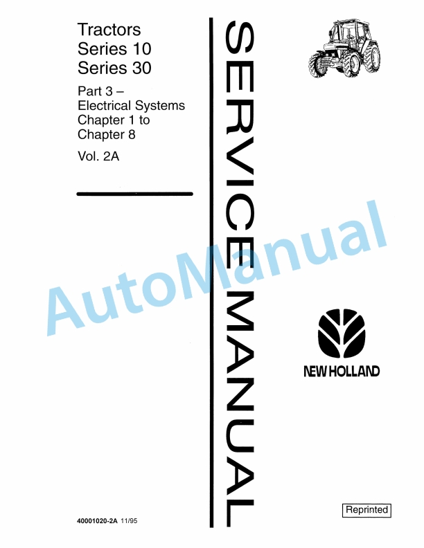 New Holland 10, 30 Series Tractor Service Manual 40001020-2A