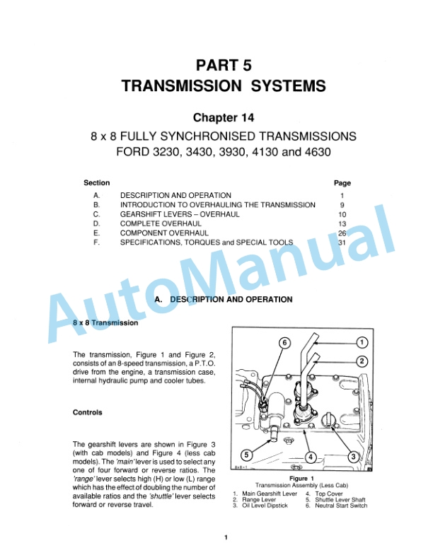 New Holland 10, 30 Series Tractor Service Manual 40001020-3-5