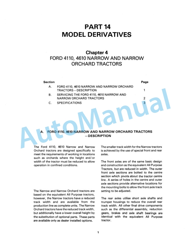 New Holland 10, 30 Series Tractor Service Manual 40001020-6-5