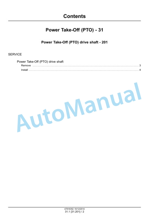 New Holland 1037 Bale Wagon Service Manual 47816352-2