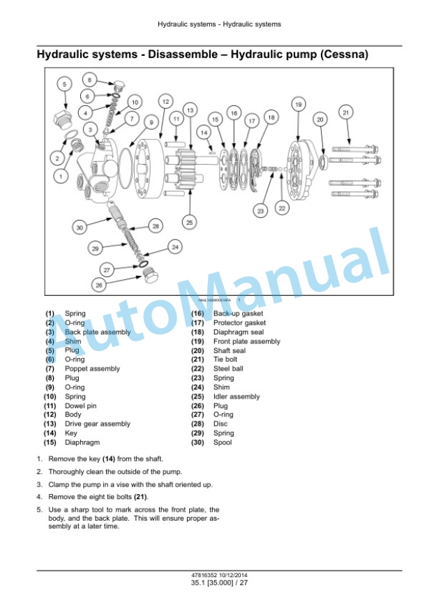New Holland 1037 Bale Wagon Service Manual 47816352-3