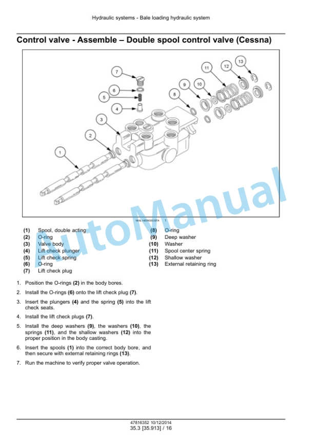New Holland 1037 Bale Wagon Service Manual 47816352-4