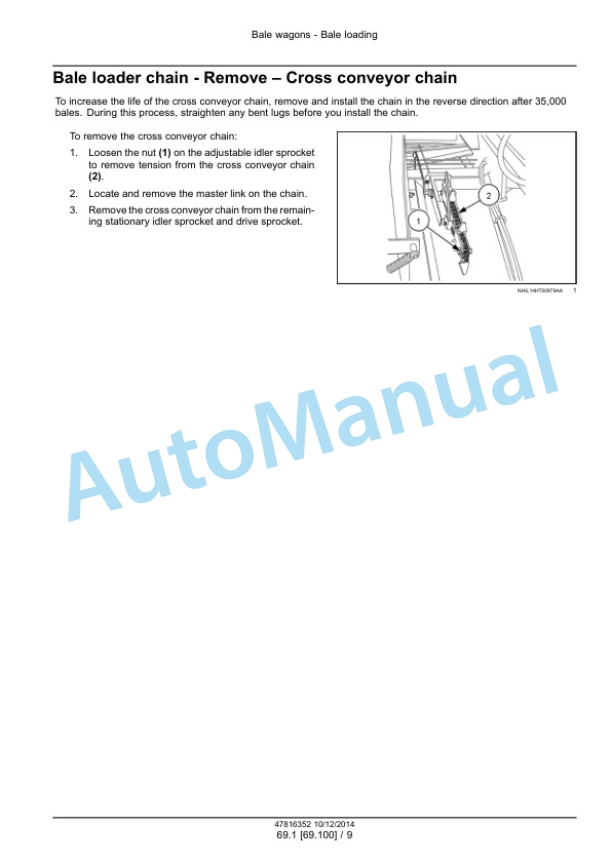 New Holland 1037 Bale Wagon Service Manual 47816352-5