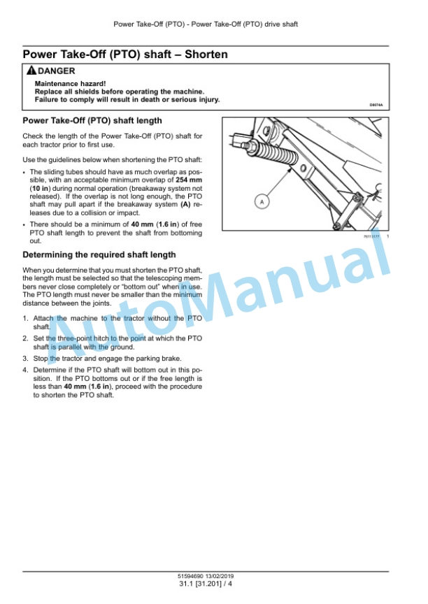 New Holland 107M, 108M, 109M DuraDisc Disc Mower Service Manual 51594690-2