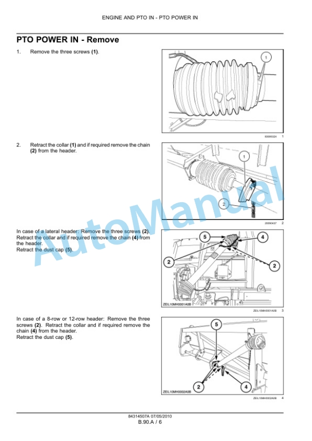 New Holland 12-Row, 5-Row, 6-Row, 8-Row Maize Header Service Manual 84314507A-2