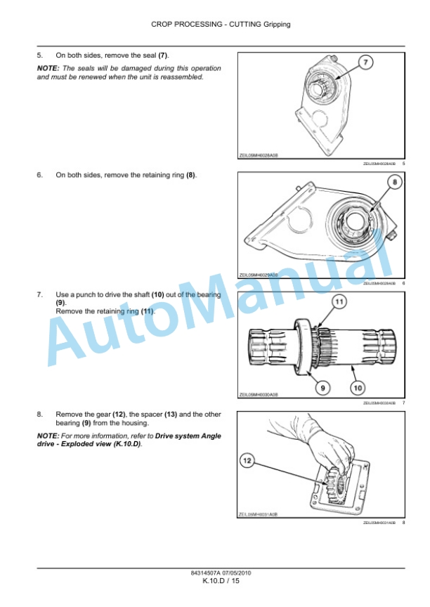 New Holland 12-Row, 5-Row, 6-Row, 8-Row Maize Header Service Manual 84314507A-3