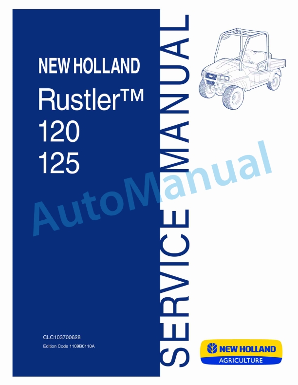 New Holland 120, 125 Rustler Tractor Service Manual CLC103700628