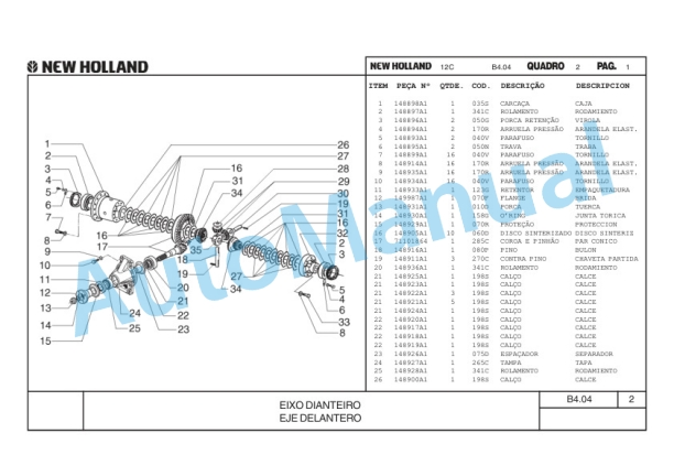 New Holland 12B Loader Part Catalog 75314394 BR-3