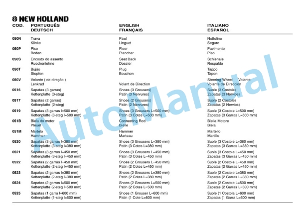 New Holland 12B Loader Part Catalog 75314394 BR-5