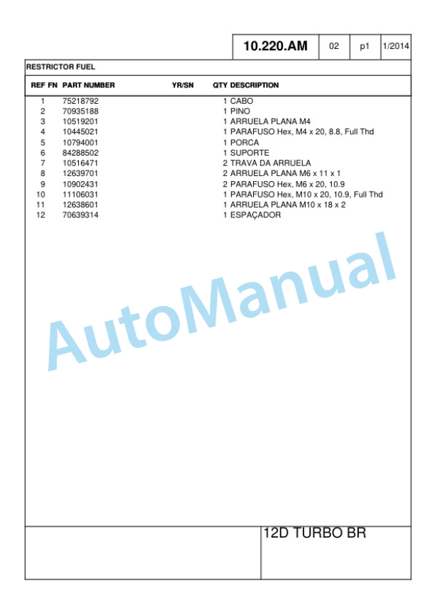New Holland 12D Wheel Loader Part Catalog 47635004 BR-2