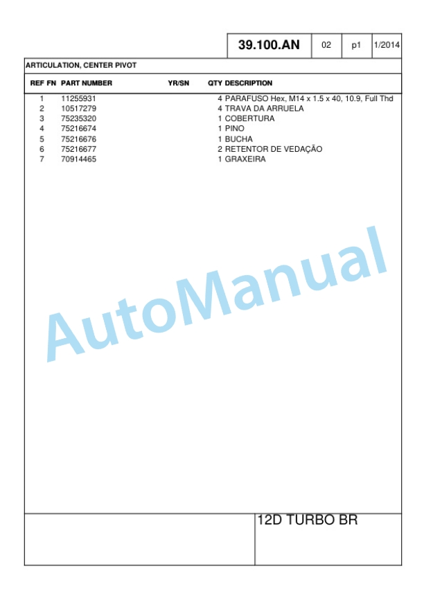 New Holland 12D Wheel Loader Part Catalog 47635004 BR-4