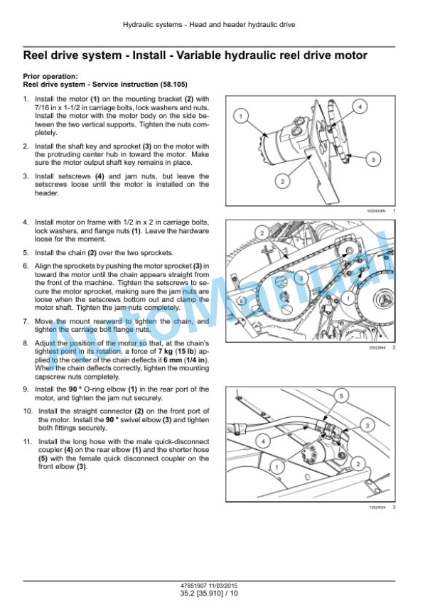 New Holland 12HS, 14HS, 16HS, 18HS Sickle Header Service Manual 47851907-2