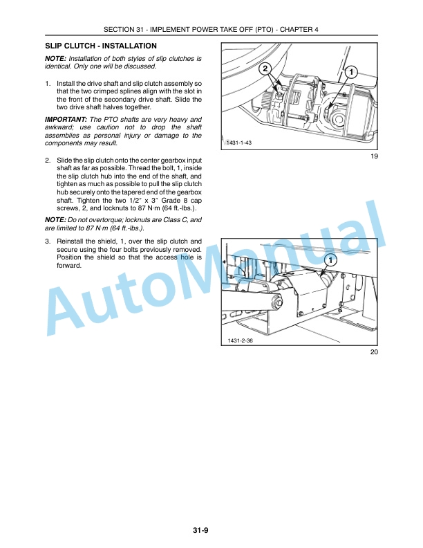 New Holland 1431, 1432 Repair Manual 86592631-2