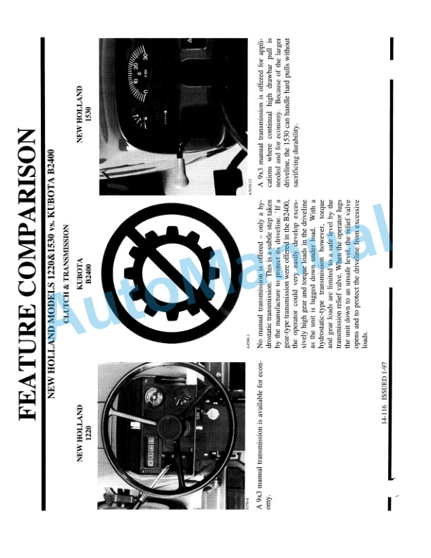New Holland 1530, 1630, 1725, 1925 Feature Product Manual 86560392-5