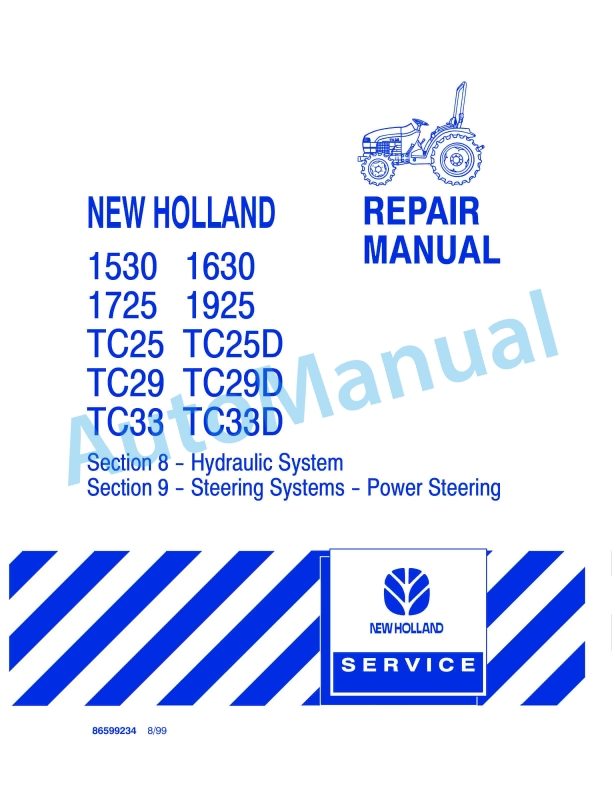 New Holland 1530, 1630, 1725, 1925, TC25, TC25D, TC29, TC29D, TC33, TC33D Repair Manual 86599234