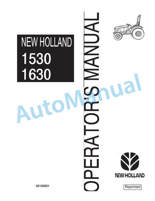 New Holland 1530, 1630 Tractor Operation and Maintenance Manual 42153021