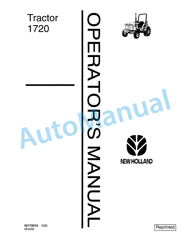 New Holland 1720 Tractor Operation and Maintenance Manual 42172010