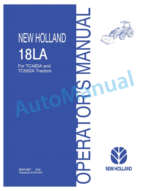 New Holland 18LA Loader Operation and Maintenance Manual 87571257