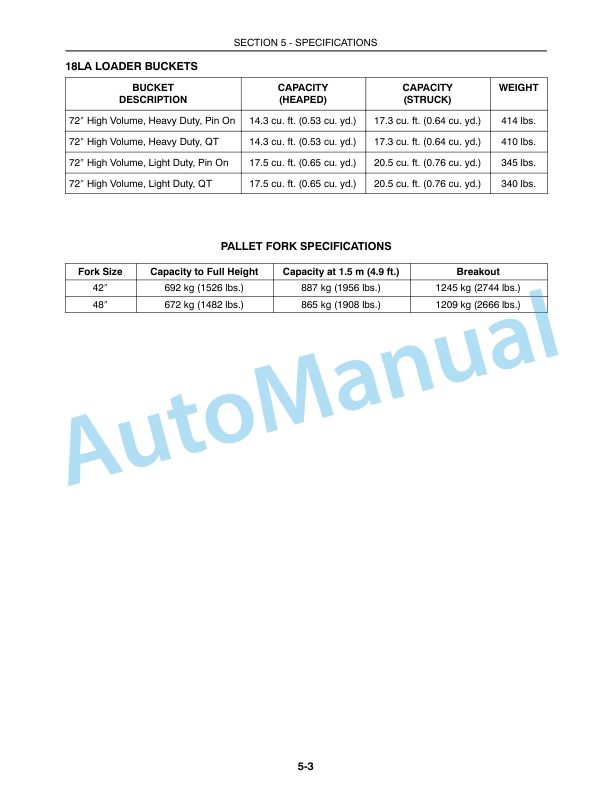 New Holland 18LA Loader Operation and Maintenance Manual 87571257-5