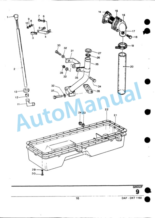 New Holland 1900 Forage Harvester - DKT 1160 DAF Diesel Engine Service Parts Catalogue 527879010-3