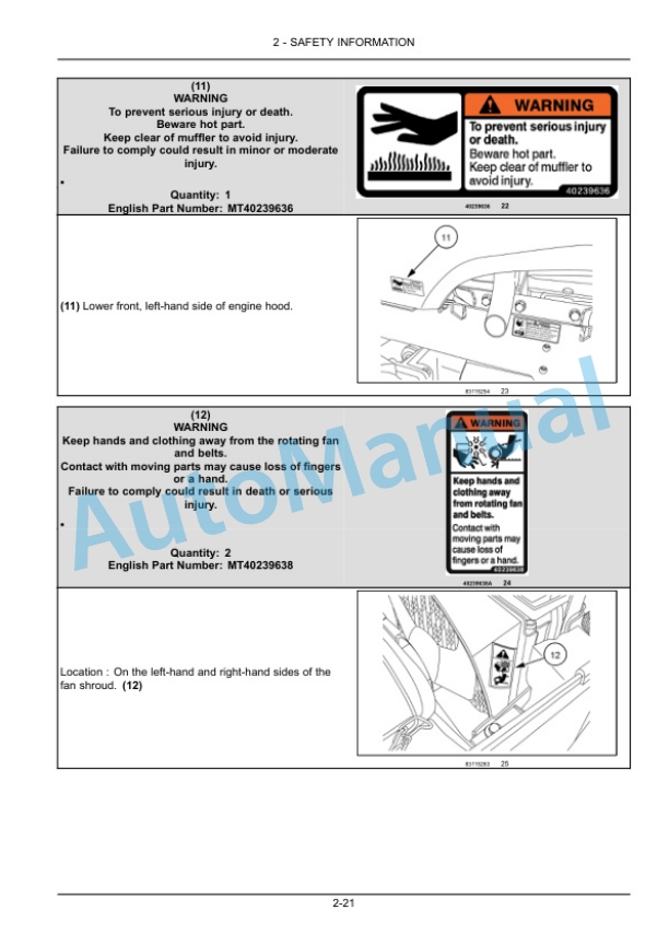New Holland 20, 25 Boomer Compact Tractor Operation and Maintenance Manual 47708986-2