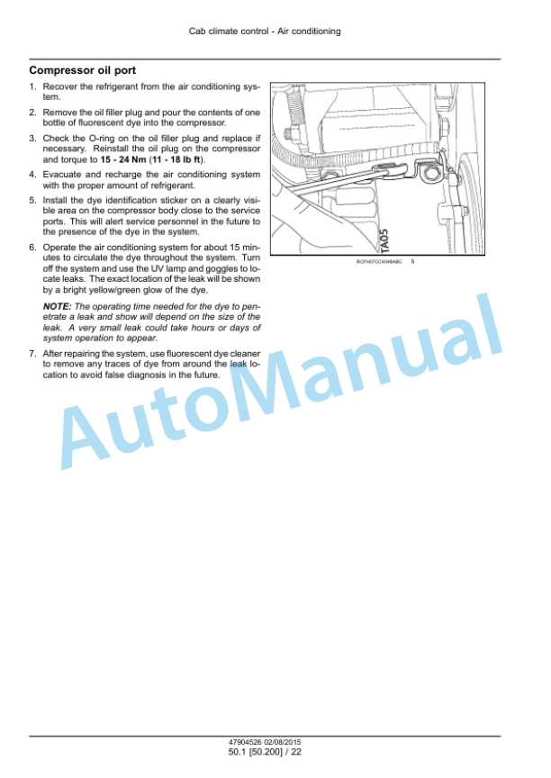 Alternative view of New Holland 200, 240 Speedrower Tier 3 Self-Propelled Windrower Service Manual 47904526