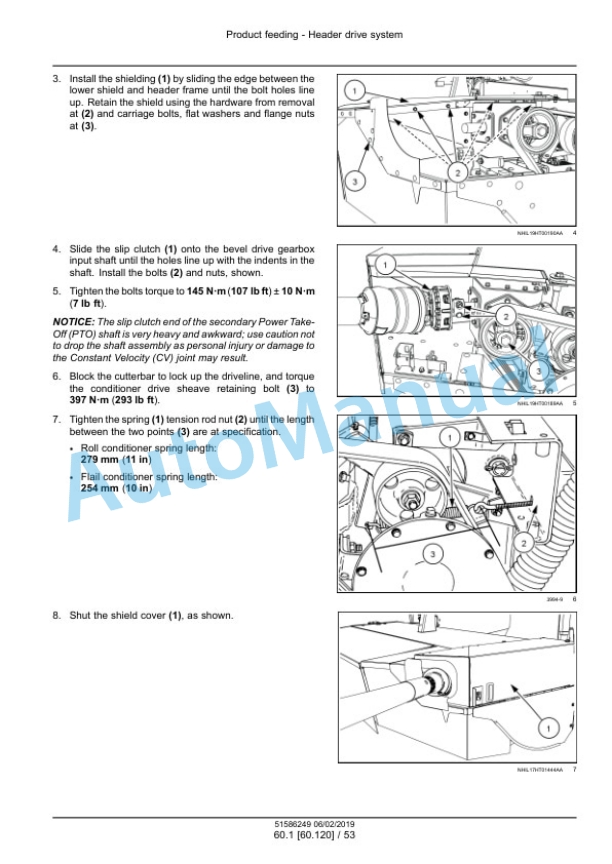 New Holland 209, 210 Discbine Disc Mower-Conditioner Service Manual 51586249-5