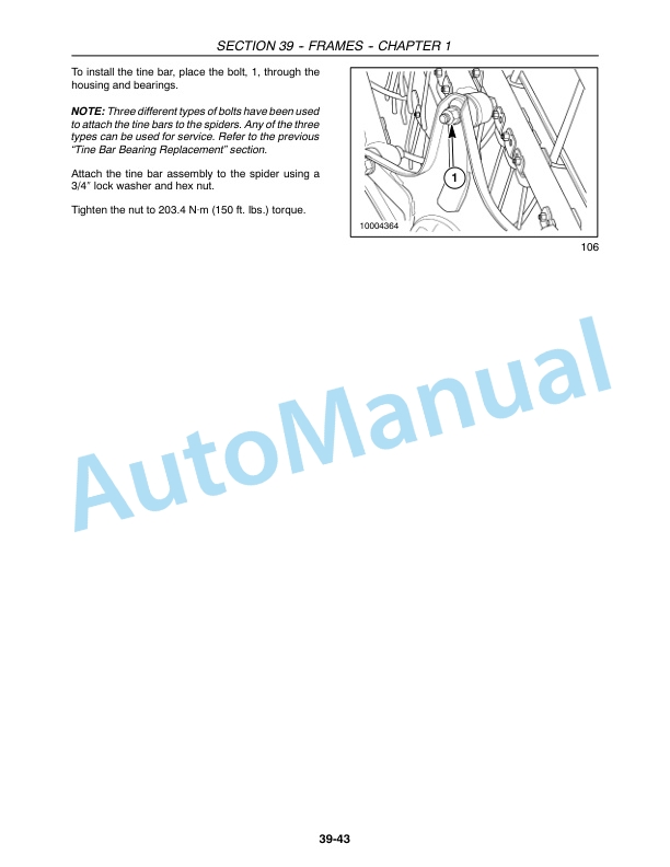 New Holland 216 Rake Repair Manual 87049456-5