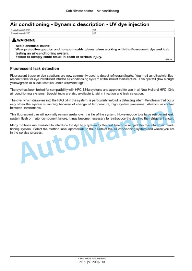Alternative view of New Holland 220, 260 Speedrower Tier 4B Final Self-Propelled Windrower Service Manual 47824875