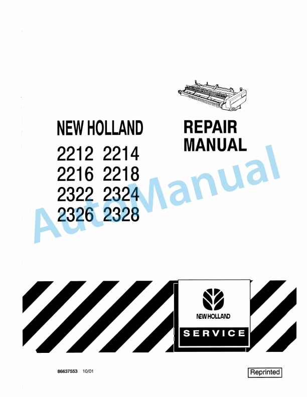 New Holland 2212, 2214, 2216, 2218, 2322, 2324, 2326, 2328 Repair Manual 86637553