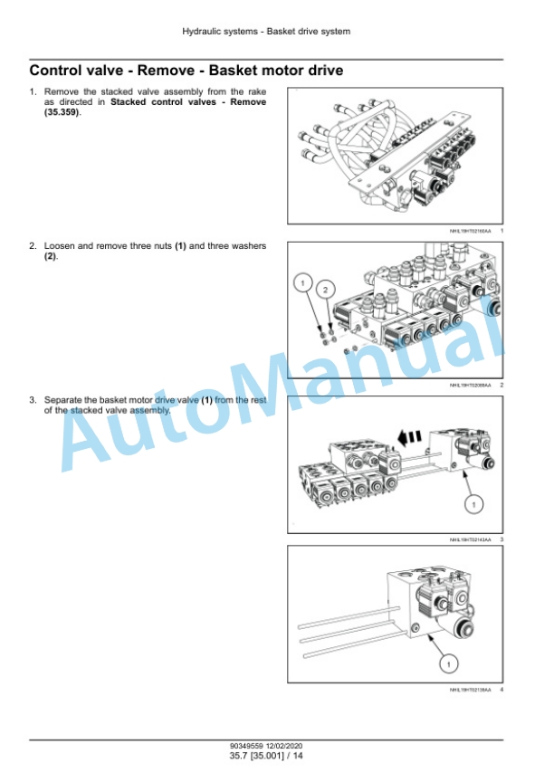 New Holland 230 Rolabar Basket Rake Service Manual 90349559-3