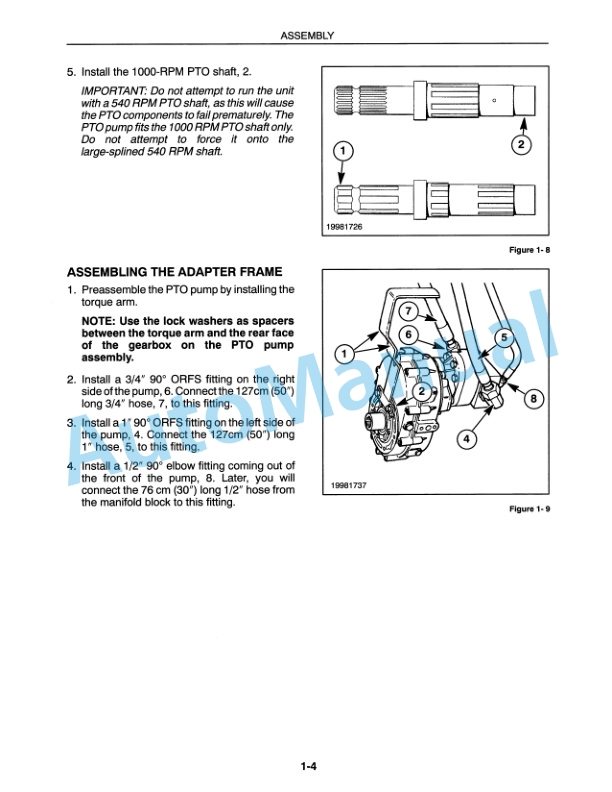 New Holland 2300BF With PTO Pump Operation and Maintenance Manual 86574145-2