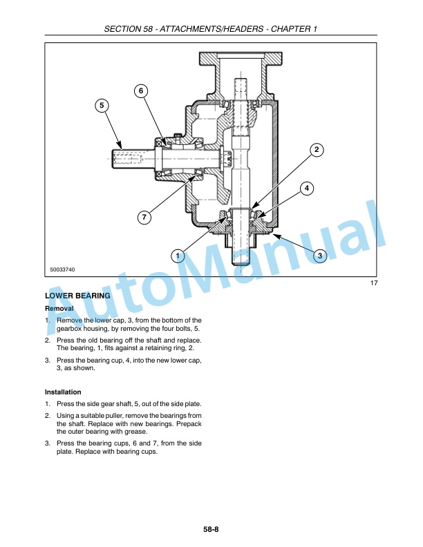 New Holland 2353 Disc Header Repair Manual 87385437-3