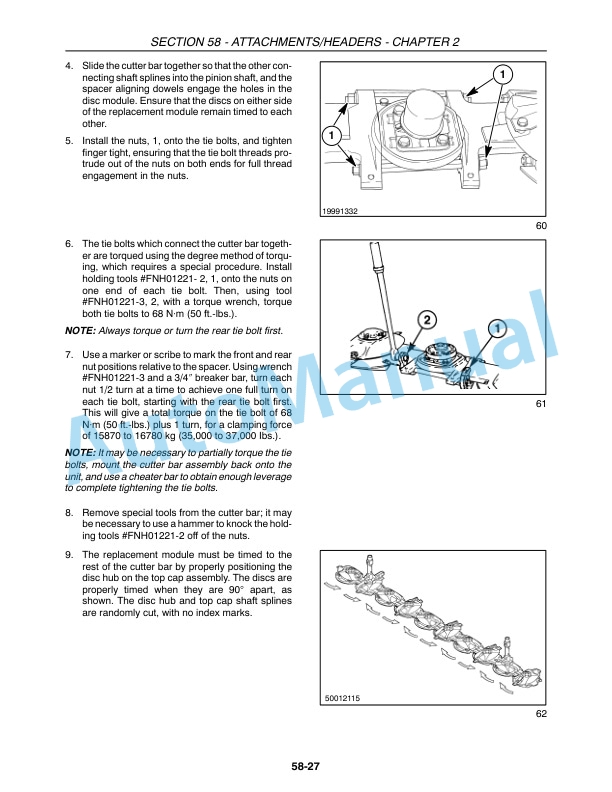 New Holland 2353 Disc Header Repair Manual 87385437-4