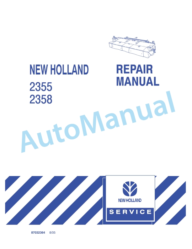 New Holland 2355, 2358 Auger Header Repair Manual 87032364