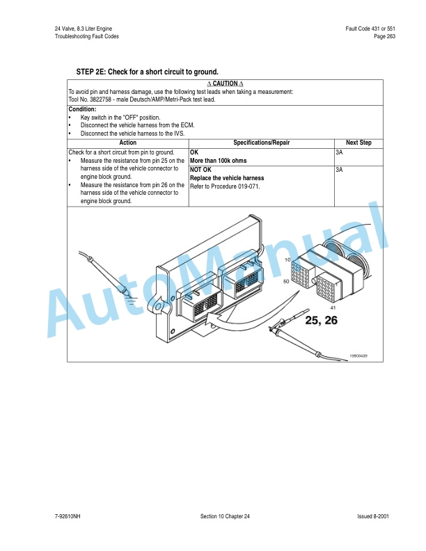 New Holland 24 Vavle, 8.3 Liter Engine Fuel System Repair Manual 87025504-5