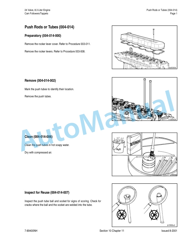 New Holland 24 Vavle, 8.3 Liter Engine Repair Manual 87025503-5