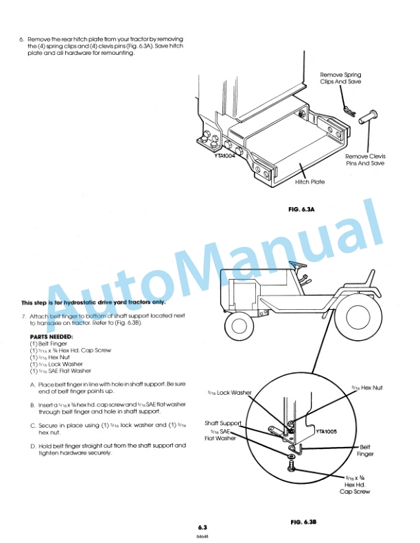New Holland 26 Rotary Tiller Attachment Operation Manual and Part List 42002611-4