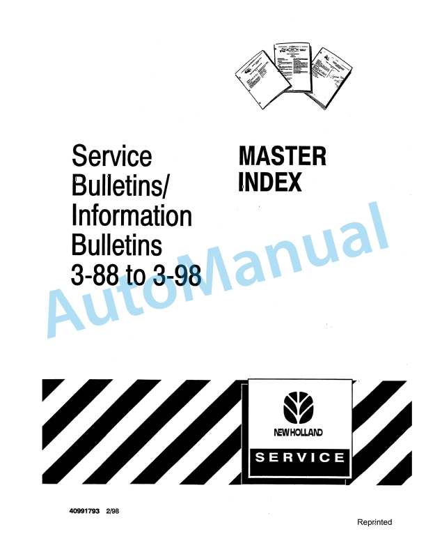 New Holland 3-88 to 3-89 Bulletin Service Manual 40991793
