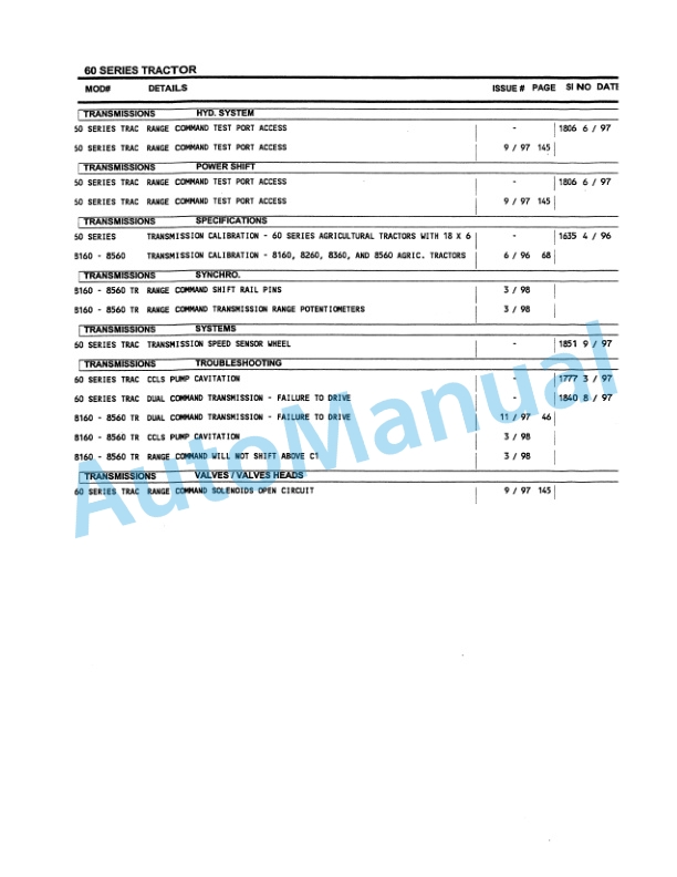 Alternative view of New Holland 3-88 to 3-89 Bulletin Service Manual 40991793
