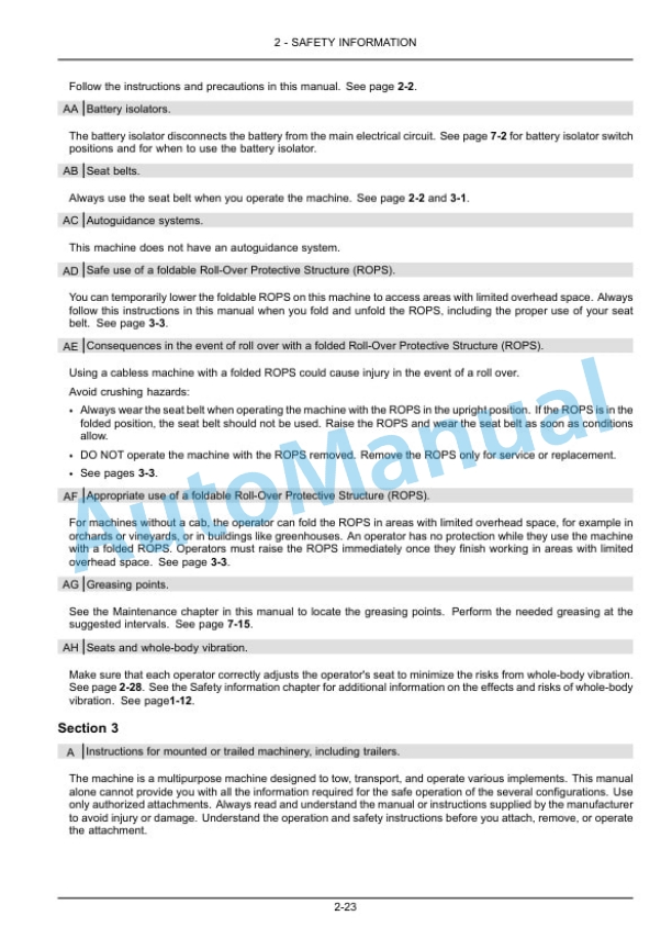 Alternative view of New Holland 30, 35 Boomer Stage IIIA Compact Tractor Operation and Maintenance Manual 51559570
