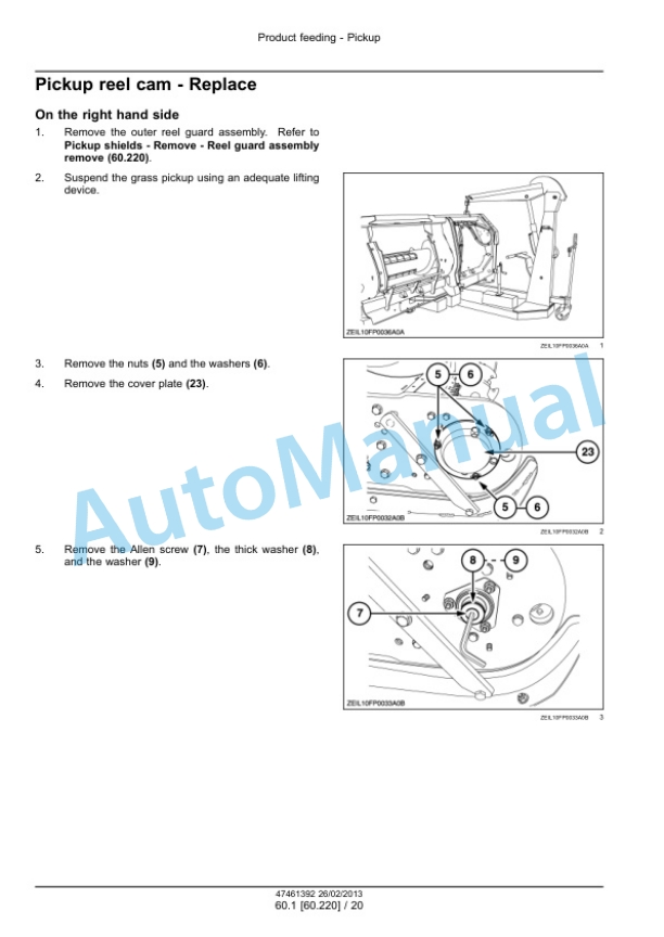 New Holland 300FP, 380FP Header Service Manual 47461392-5