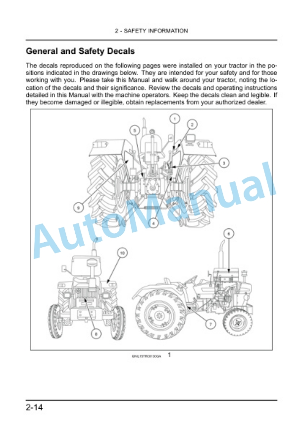 Alternative view of New Holland 3032 Tractor Operation and Maintenance Manual 48134665