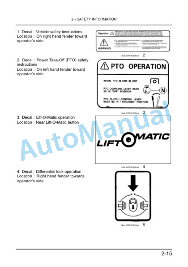 Alternative view of New Holland 3037, 3230 Tractor Operation and Maintenance Manual 48134666